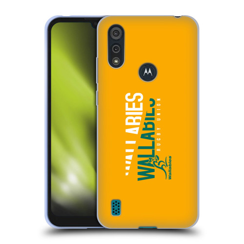 Australia National Rugby Union Team Wallabies Linebreak Yellow Soft Gel Case for Motorola Moto E6s (2020)
