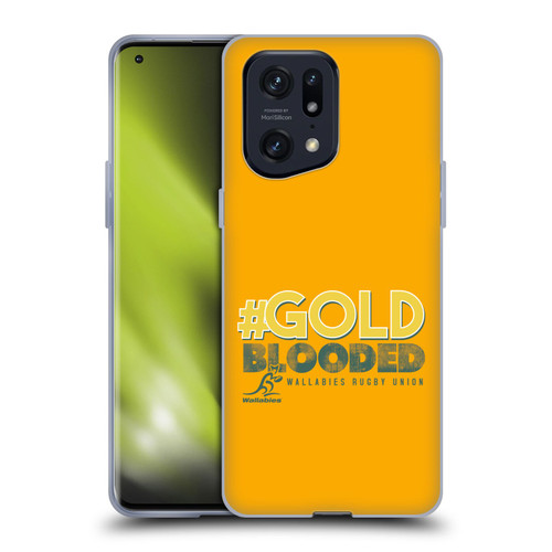 Australia National Rugby Union Team Wallabies Goldblooded Soft Gel Case for OPPO Find X5 Pro