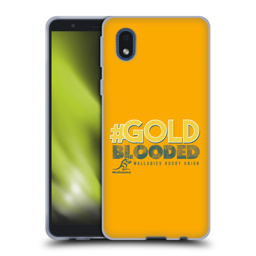 Australia National Rugby Union Team Wallabies Goldblooded Soft Gel Case for Samsung Galaxy A01 Core (2020)