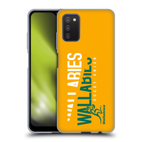 Australia National Rugby Union Team Wallabies Linebreak Yellow Soft Gel Case for Samsung Galaxy A03s (2021)