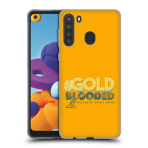 Australia National Rugby Union Team Wallabies Goldblooded Soft Gel Case for Samsung Galaxy A21 (2020)