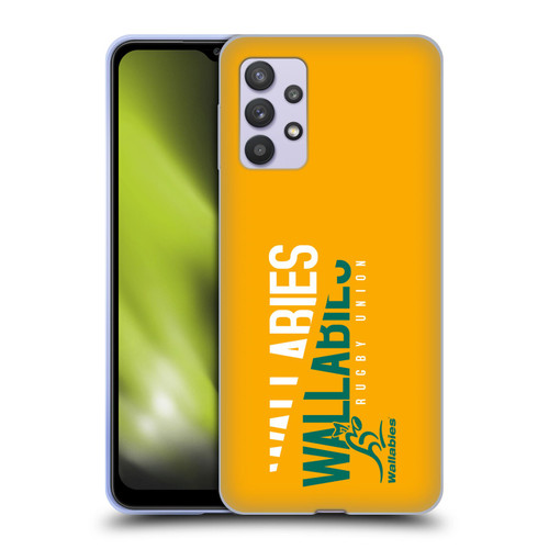 Australia National Rugby Union Team Wallabies Linebreak Yellow Soft Gel Case for Samsung Galaxy A32 5G / M32 5G (2021)