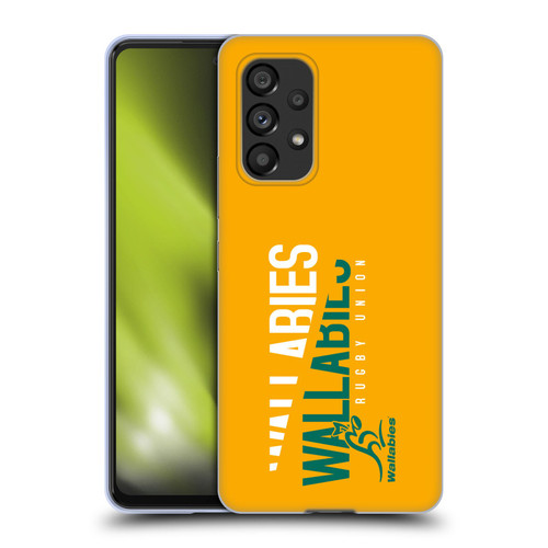 Australia National Rugby Union Team Wallabies Linebreak Yellow Soft Gel Case for Samsung Galaxy A53 5G (2022)