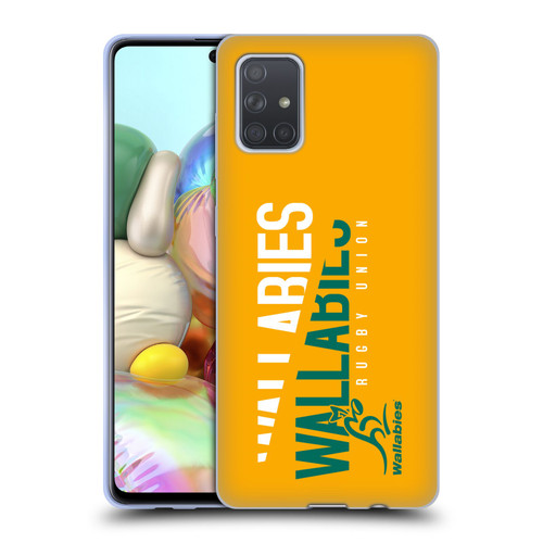 Australia National Rugby Union Team Wallabies Linebreak Yellow Soft Gel Case for Samsung Galaxy A71 (2019)