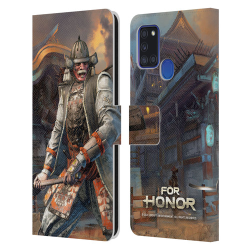 For Honor Characters Kensei Leather Book Wallet Case Cover For Samsung Galaxy A21s (2020)