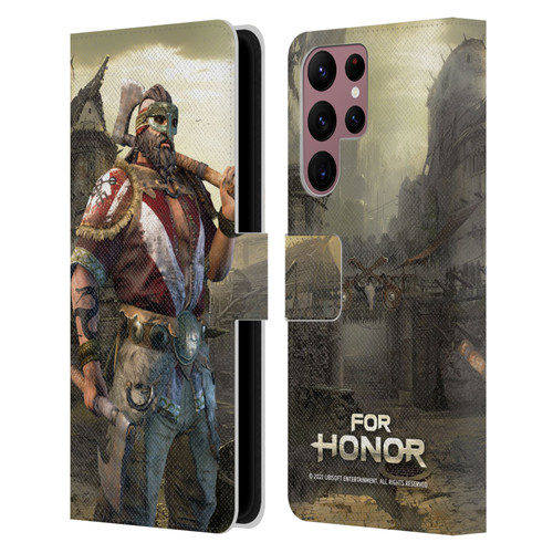 For Honor Characters Berserker Leather Book Wallet Case Cover For Samsung Galaxy S22 Ultra 5G