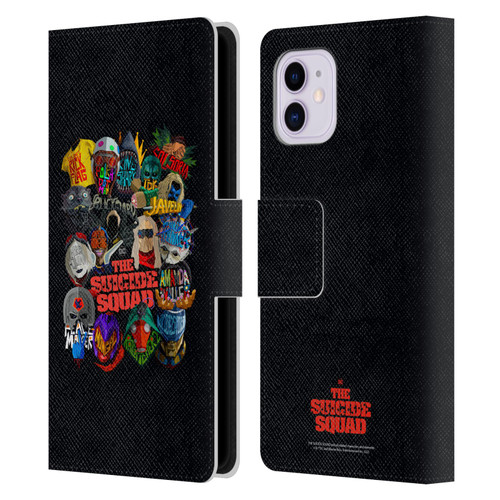 The Suicide Squad 2021 Character Poster Group Head Leather Book Wallet Case Cover For Apple iPhone 11
