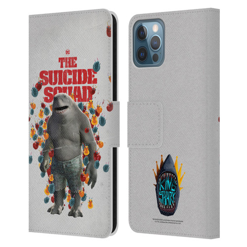 The Suicide Squad 2021 Character Poster King Shark Leather Book Wallet Case Cover For Apple iPhone 12 / iPhone 12 Pro