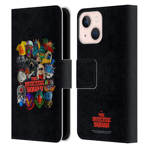The Suicide Squad 2021 Character Poster Group Head Leather Book Wallet Case Cover For Apple iPhone 13 Mini