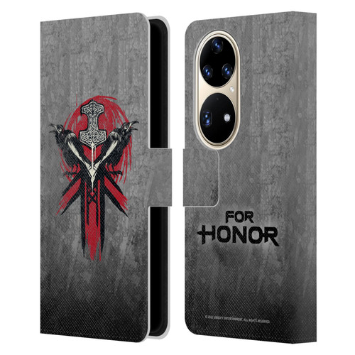 For Honor Icons Viking Leather Book Wallet Case Cover For Huawei P50 Pro