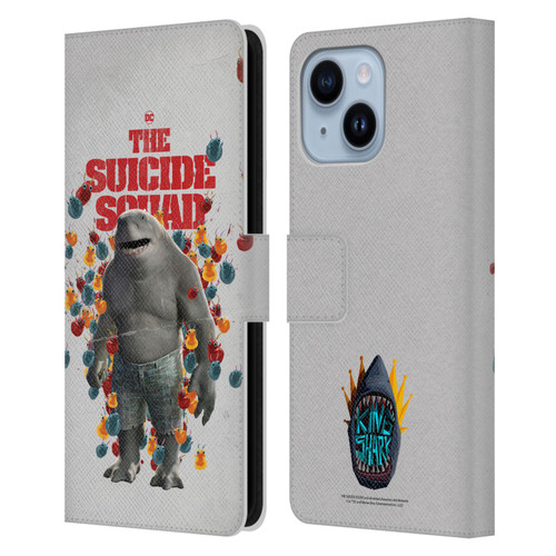 The Suicide Squad 2021 Character Poster King Shark Leather Book Wallet Case Cover For Apple iPhone 14 Plus