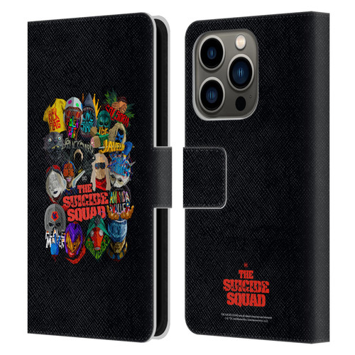 The Suicide Squad 2021 Character Poster Group Head Leather Book Wallet Case Cover For Apple iPhone 14 Pro