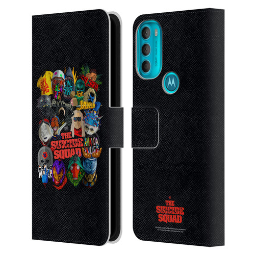 The Suicide Squad 2021 Character Poster Group Head Leather Book Wallet Case Cover For Motorola Moto G71 5G