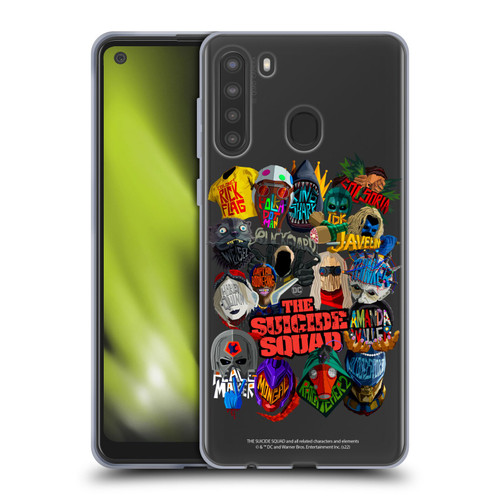 The Suicide Squad 2021 Character Poster Group Head Soft Gel Case for Samsung Galaxy A21 (2020)