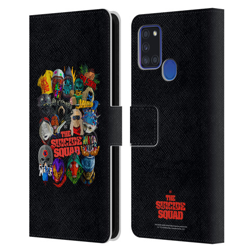 The Suicide Squad 2021 Character Poster Group Head Leather Book Wallet Case Cover For Samsung Galaxy A21s (2020)