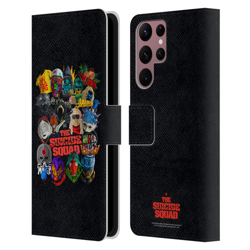 The Suicide Squad 2021 Character Poster Group Head Leather Book Wallet Case Cover For Samsung Galaxy S22 Ultra 5G