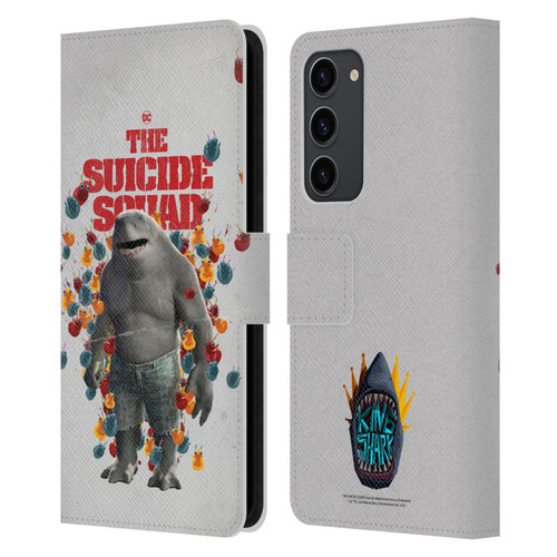 The Suicide Squad 2021 Character Poster King Shark Leather Book Wallet Case Cover For Samsung Galaxy S23+ 5G
