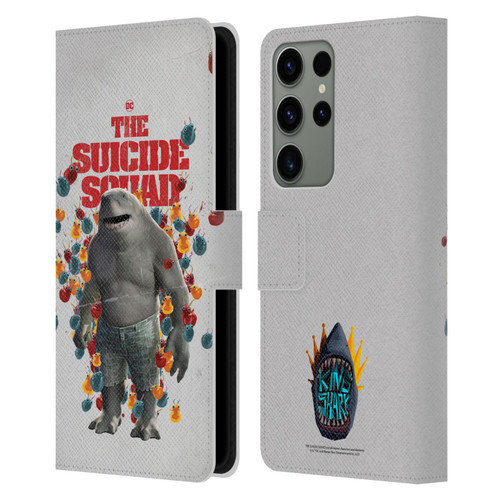 The Suicide Squad 2021 Character Poster King Shark Leather Book Wallet Case Cover For Samsung Galaxy S23 Ultra 5G