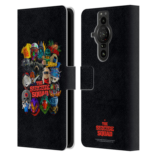 The Suicide Squad 2021 Character Poster Group Head Leather Book Wallet Case Cover For Sony Xperia Pro-I