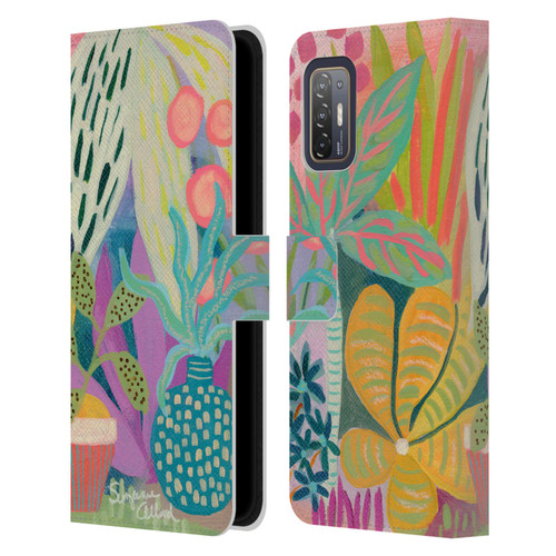 Suzanne Allard Floral Art Palm Heaven Leather Book Wallet Case Cover For HTC Desire 21 Pro 5G