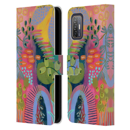 Suzanne Allard Floral Art Seed Pod Leather Book Wallet Case Cover For HTC Desire 21 Pro 5G