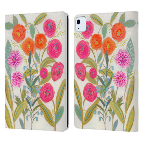 Suzanne Allard Floral Art Joyful Garden Plants Leather Book Wallet Case Cover For Apple iPad Air 2020 / 2022