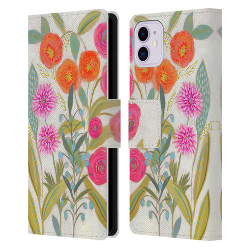 Suzanne Allard Floral Art Joyful Garden Plants Leather Book Wallet Case Cover For Apple iPhone 11
