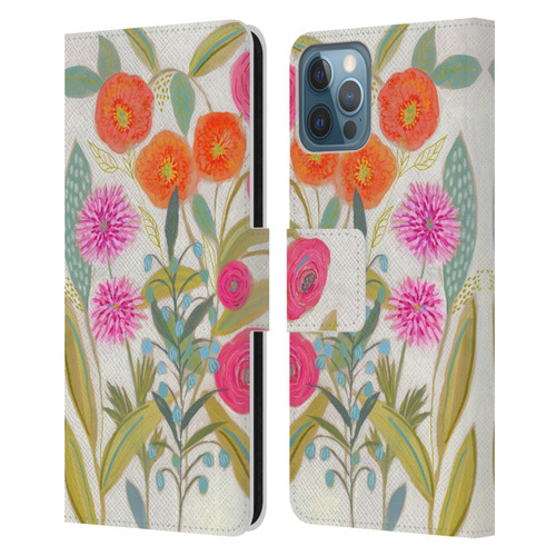 Suzanne Allard Floral Art Joyful Garden Plants Leather Book Wallet Case Cover For Apple iPhone 12 / iPhone 12 Pro
