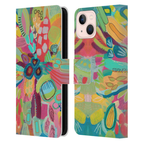 Suzanne Allard Floral Art Dancing In The Garden Leather Book Wallet Case Cover For Apple iPhone 13