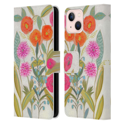 Suzanne Allard Floral Art Joyful Garden Plants Leather Book Wallet Case Cover For Apple iPhone 13
