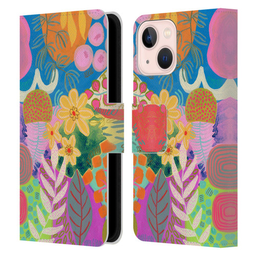 Suzanne Allard Floral Art Yellow Daisies Leather Book Wallet Case Cover For Apple iPhone 13 Mini