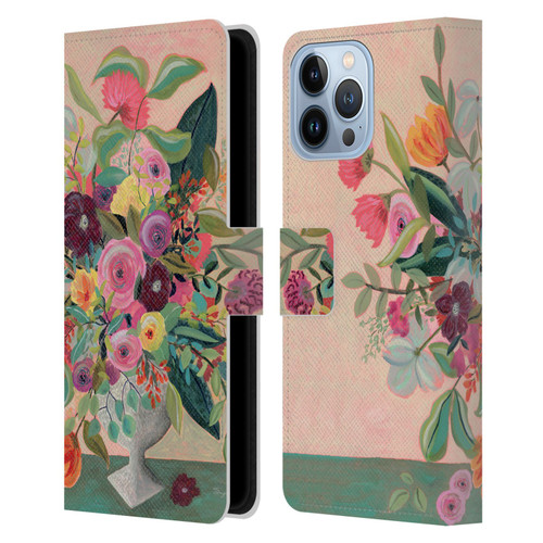 Suzanne Allard Floral Art Floral Centerpiece Leather Book Wallet Case Cover For Apple iPhone 13 Pro Max