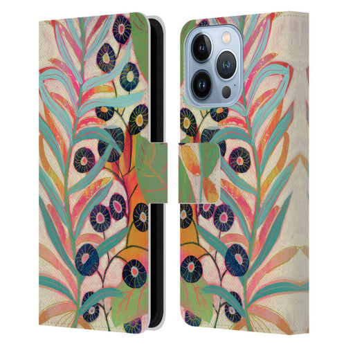 Suzanne Allard Floral Art Joyful Garden Flower Leather Book Wallet Case Cover For Apple iPhone 13 Pro