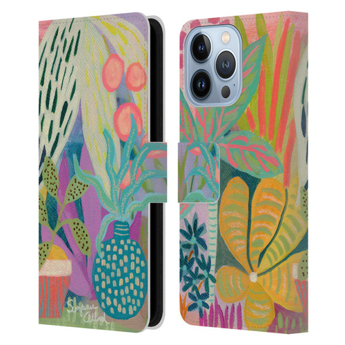 Suzanne Allard Floral Art Palm Heaven Leather Book Wallet Case Cover For Apple iPhone 13 Pro