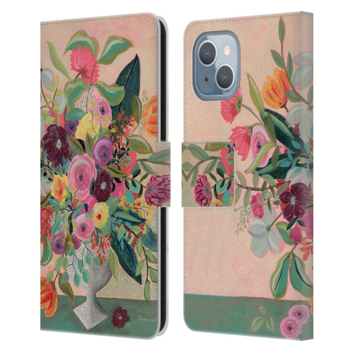 Suzanne Allard Floral Art Floral Centerpiece Leather Book Wallet Case Cover For Apple iPhone 14