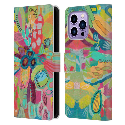 Suzanne Allard Floral Art Dancing In The Garden Leather Book Wallet Case Cover For Apple iPhone 14 Pro Max