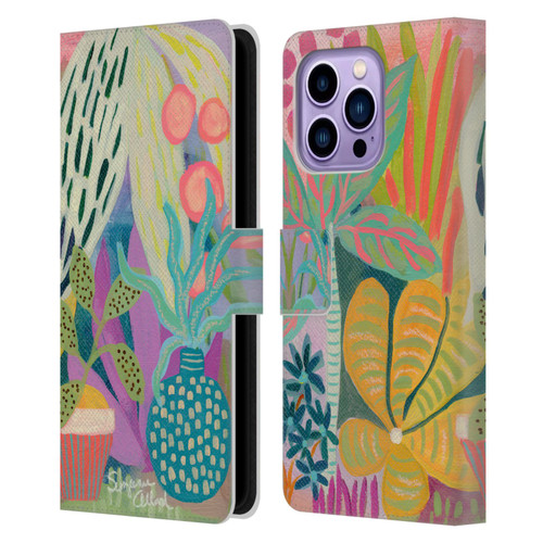 Suzanne Allard Floral Art Palm Heaven Leather Book Wallet Case Cover For Apple iPhone 14 Pro Max