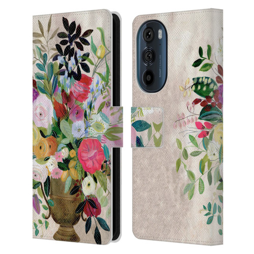 Suzanne Allard Floral Art Beauty Enthroned Leather Book Wallet Case Cover For Motorola Edge 30