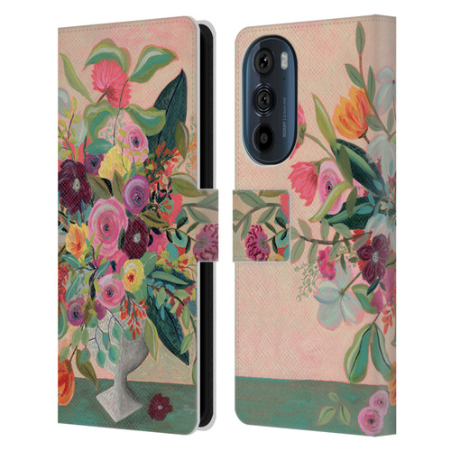 Suzanne Allard Floral Art Floral Centerpiece Leather Book Wallet Case Cover For Motorola Edge 30