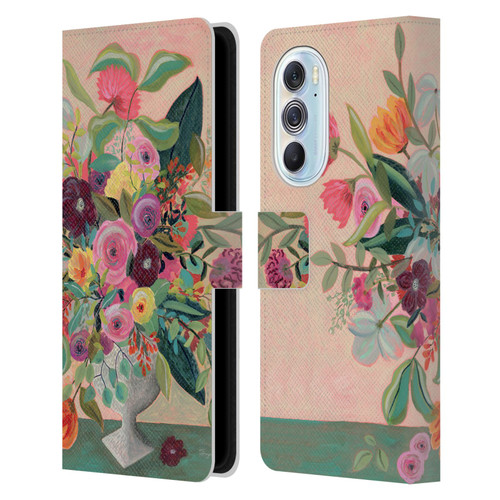 Suzanne Allard Floral Art Floral Centerpiece Leather Book Wallet Case Cover For Motorola Edge X30