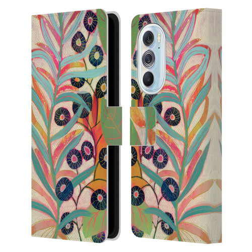 Suzanne Allard Floral Art Joyful Garden Flower Leather Book Wallet Case Cover For Motorola Edge X30