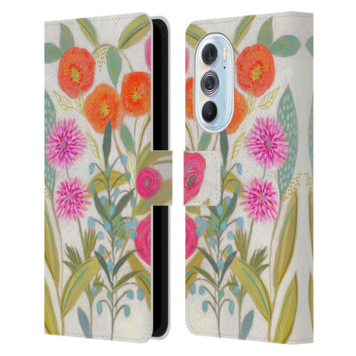 Suzanne Allard Floral Art Joyful Garden Plants Leather Book Wallet Case Cover For Motorola Edge X30