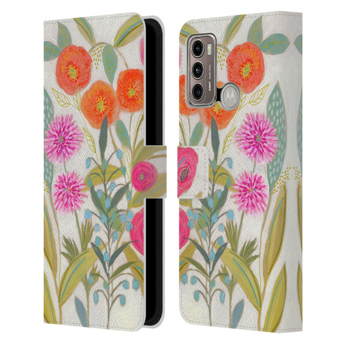 Suzanne Allard Floral Art Joyful Garden Plants Leather Book Wallet Case Cover For Motorola Moto G60 / Moto G40 Fusion