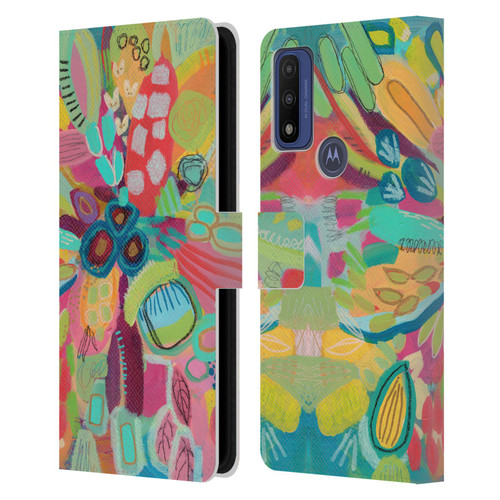 Suzanne Allard Floral Art Dancing In The Garden Leather Book Wallet Case Cover For Motorola G Pure