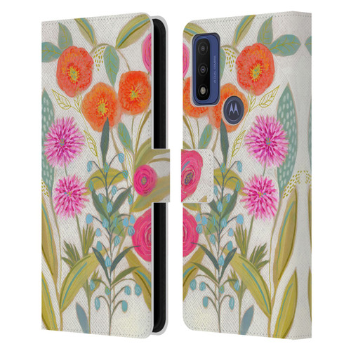 Suzanne Allard Floral Art Joyful Garden Plants Leather Book Wallet Case Cover For Motorola G Pure