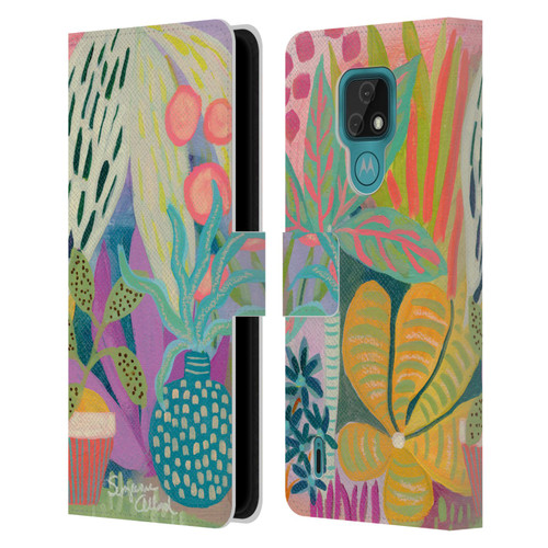 Suzanne Allard Floral Art Palm Heaven Leather Book Wallet Case Cover For Motorola Moto E7