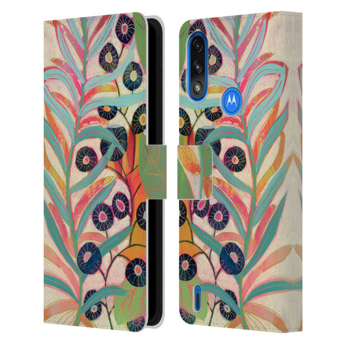 Suzanne Allard Floral Art Joyful Garden Flower Leather Book Wallet Case Cover For Motorola Moto E7 Power / Moto E7i Power
