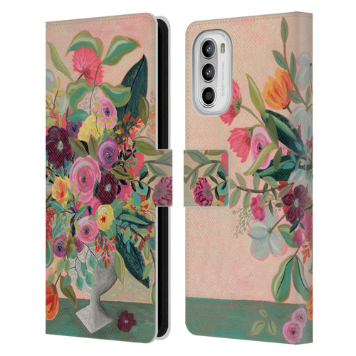 Suzanne Allard Floral Art Floral Centerpiece Leather Book Wallet Case Cover For Motorola Moto G52
