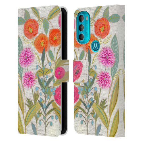Suzanne Allard Floral Art Joyful Garden Plants Leather Book Wallet Case Cover For Motorola Moto G71 5G