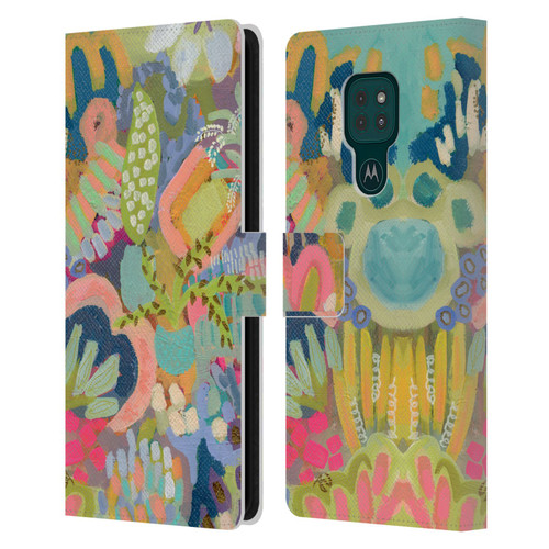 Suzanne Allard Floral Art Summer Fiesta Leather Book Wallet Case Cover For Motorola Moto G9 Play